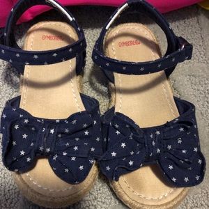 Navy blue sandals with stars